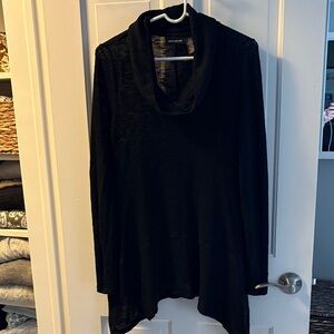 DKNY Black Cowl Neck Tunic Top